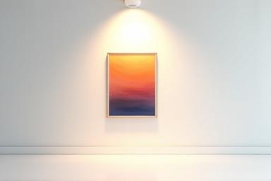 Icona di un'opera d'arte appesa a una parete espositiva.